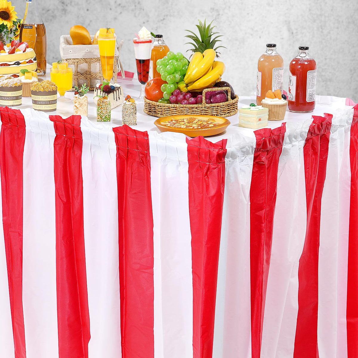 Pascliyna carnival table skirt self-adhesive top for easy attachment