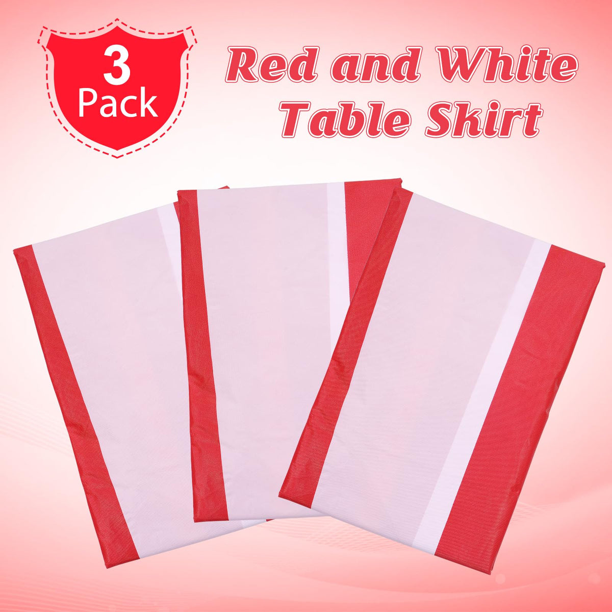Pascliyna carnival table skirt striped detail highlights red-white design