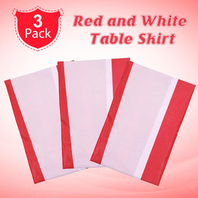 Pascliyna carnival table skirt striped detail highlights red-white design