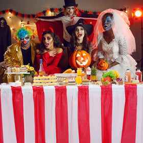 Pascliyna carnival table skirt ideal for concessions and events