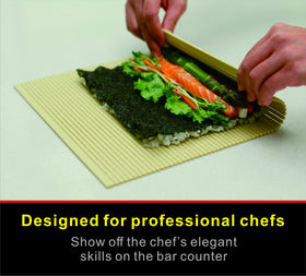 Pat & Doris sushi mat is dishwasher safe for quick cleanup after rolling.