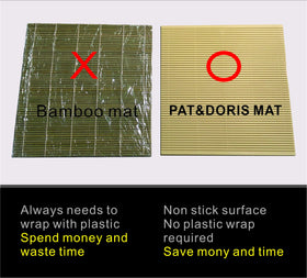 Pat & Doris sushi mat uses food-grade PP material meeting FDA and MHLW standards.