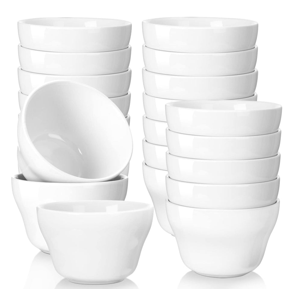 Patelai 12 piece 8 oz porcelain bowls displayed together for versatile serving