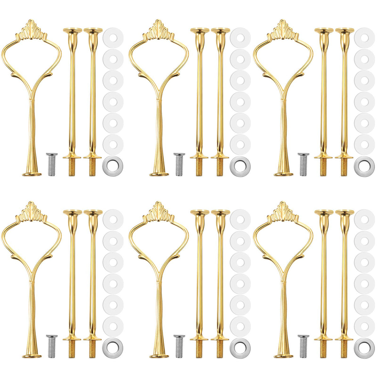 Patelai gold cake stand hardware fittings for easy DIY assembly and display