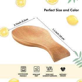 Patelai Acacia Wood Spoon Holder for countertop keeps utensils organized and accessible.