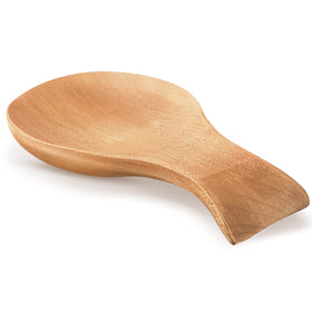 Patelai Acacia Wood Spoon Rest on stove top protects counters during cooking.