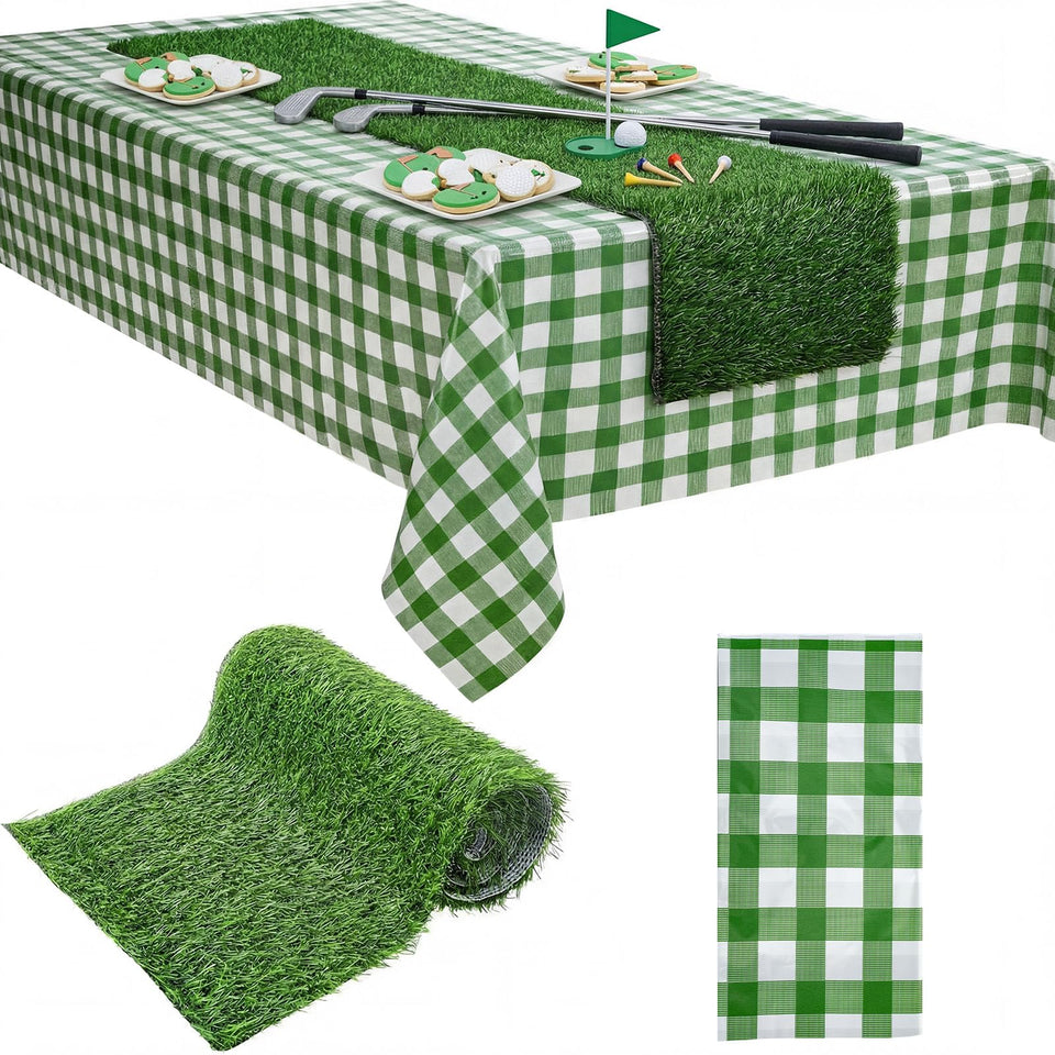 Patelai artificial grass table runner for a realistic golf vibe at events