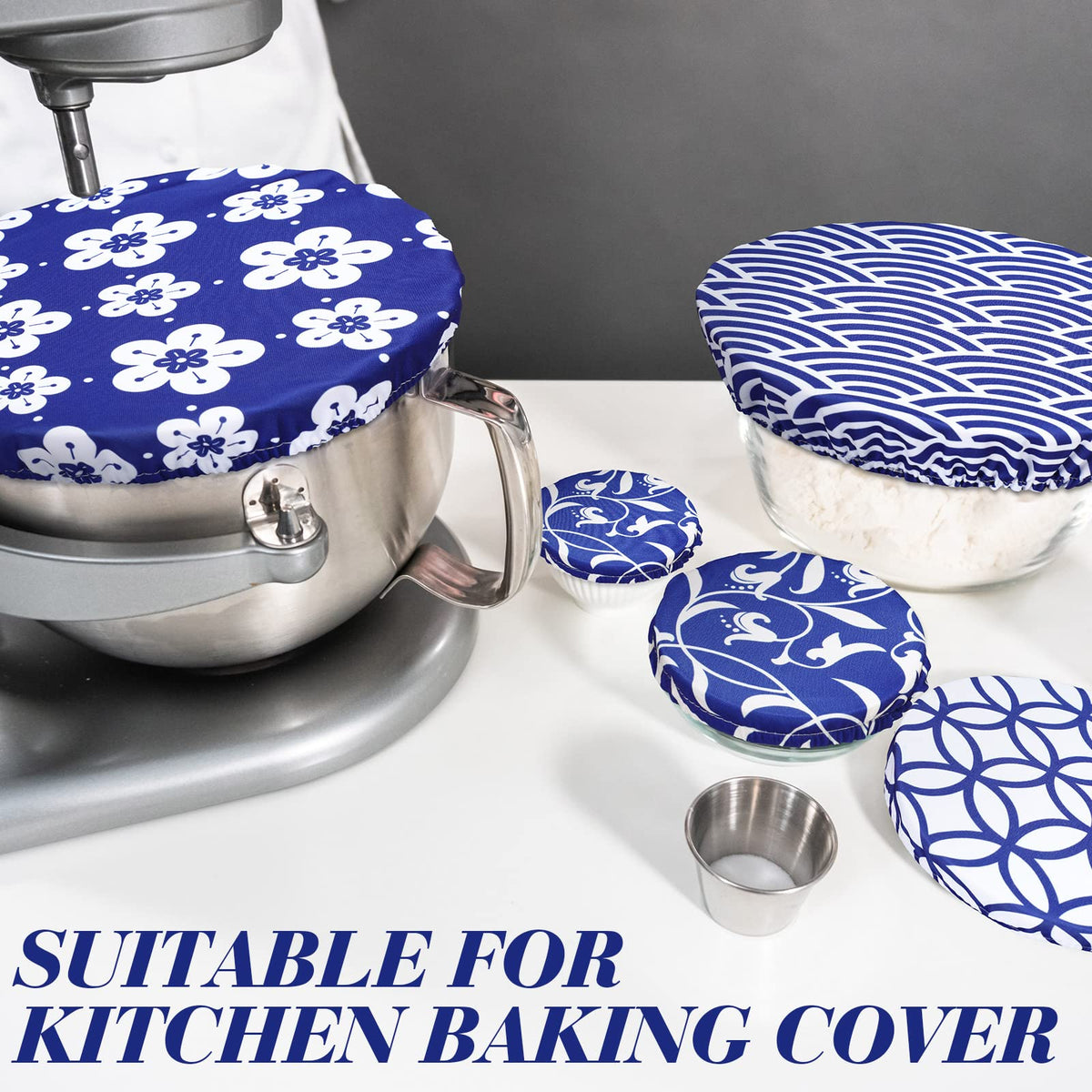 Patelai elastic fabric lids securely fit bowls and prevent spills