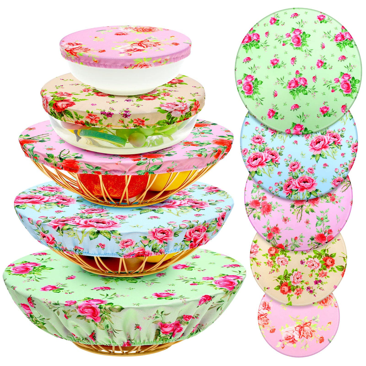 Patelai bowl covers collection shows reusable lids in multiple patterns.
