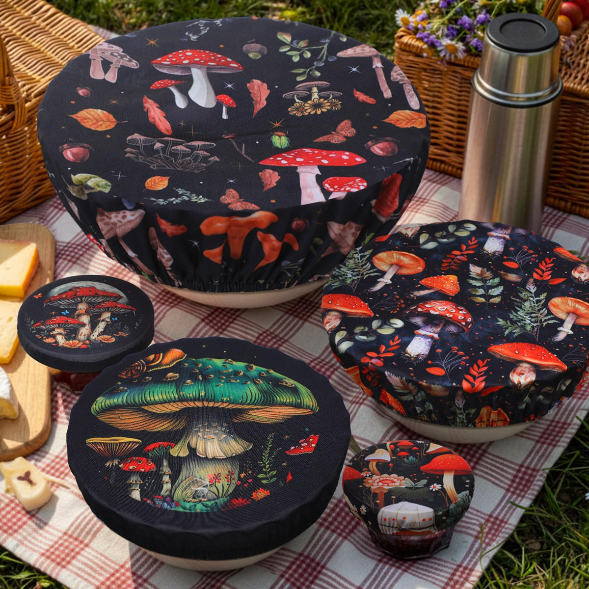 Patelai elastic-fit bowl covers securely seal various bowl sizes