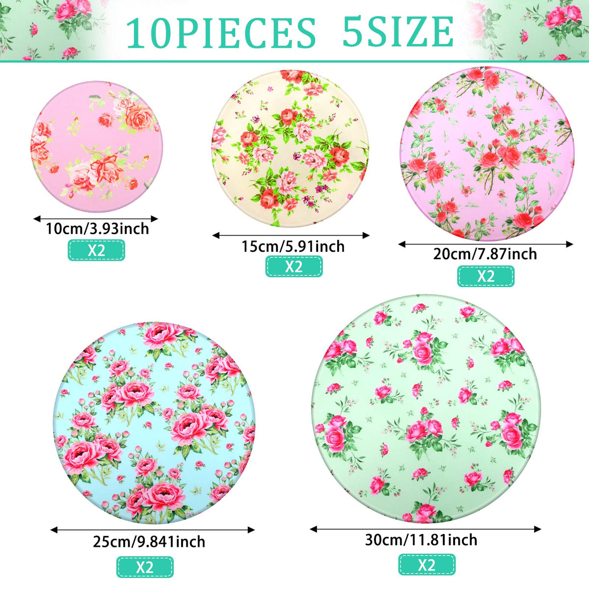 Patelai bowl covers five sizes fit bowls of different diameters.