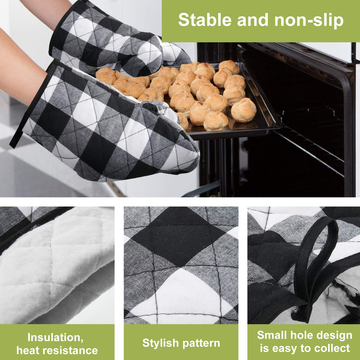 Patelai buffalo-check kitchen towels close-up showing durable cotton weave
