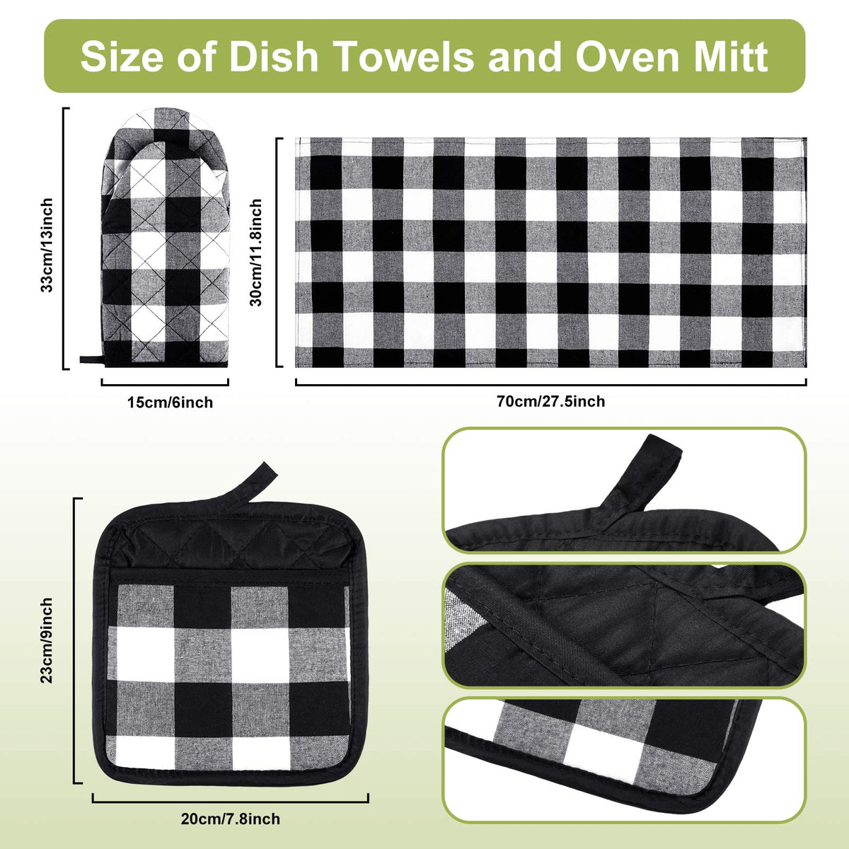 Patelai buffalo-check pot holders stacked ready to grip hot cookware safely