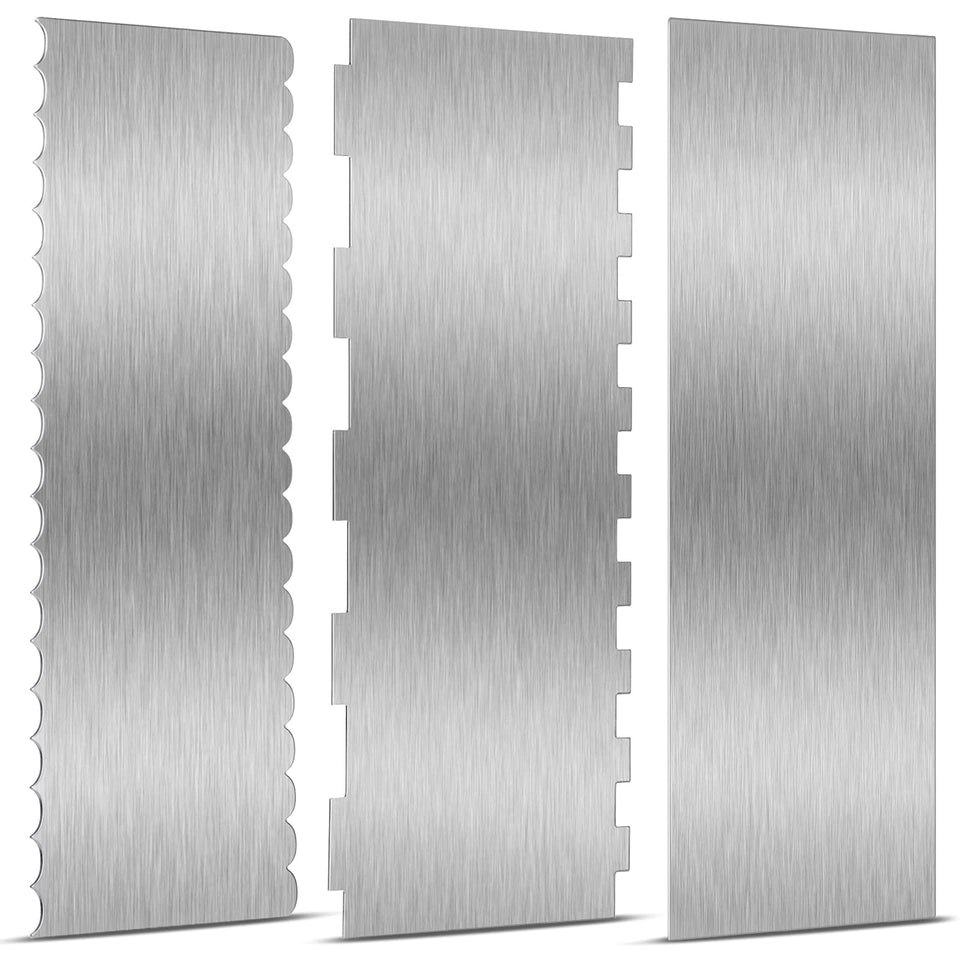 Patelai cake scraper 10inch smooth edge for crisp buttercream borders.