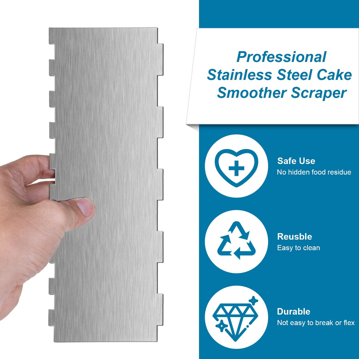Patelai scraper set supports fondant, buttercream, and mousse embellishments.