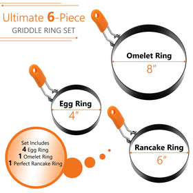 Patelai 6-inch egg ring displaying balanced omelette shapes.