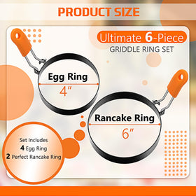 Patelai 6-inch pancake ring for neat pancakes and omelets.