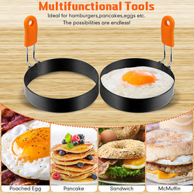 Patelai egg ring with nonstick coating ensures quick release and simple cleanup.