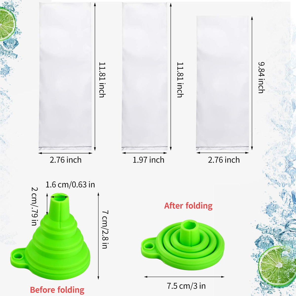 Patelai ice lolly bags 3x12 inch ideal for larger frozen treats