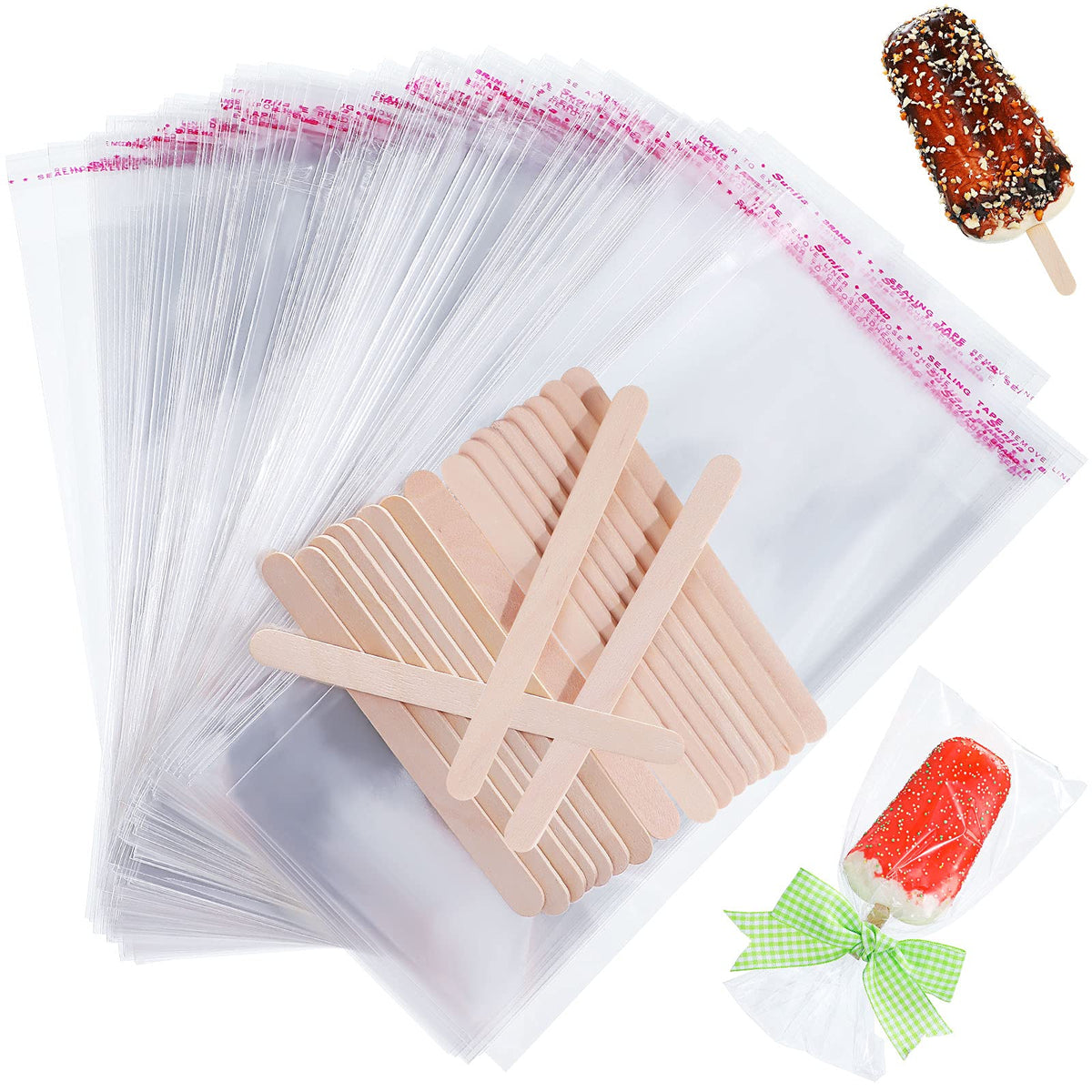 Patelai ice lolly sticks wood smooth close-up showing sturdy, splinter-free craft sticks.