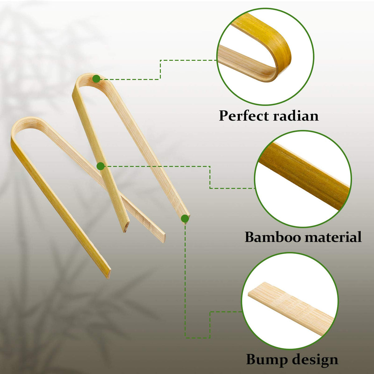 Patelai mini bamboo tongs for toast use, bread portions