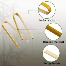 Patelai mini bamboo tongs for toast use, bread portions