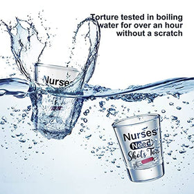 Patelai Nurse Need Shots Too glass dishwasher-friendly note, easy cleaning after events.