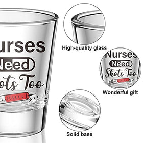 Patelai Nurse Need Shots Too glass packaging display, ready gift for graduation or Nurses Day.