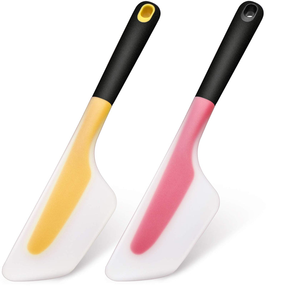 Patelai red translucent omelette spatula with non-slip grip for turning omelettes