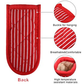 Patelai pan handle cover in silver style shields heat for comfortable oven moves.