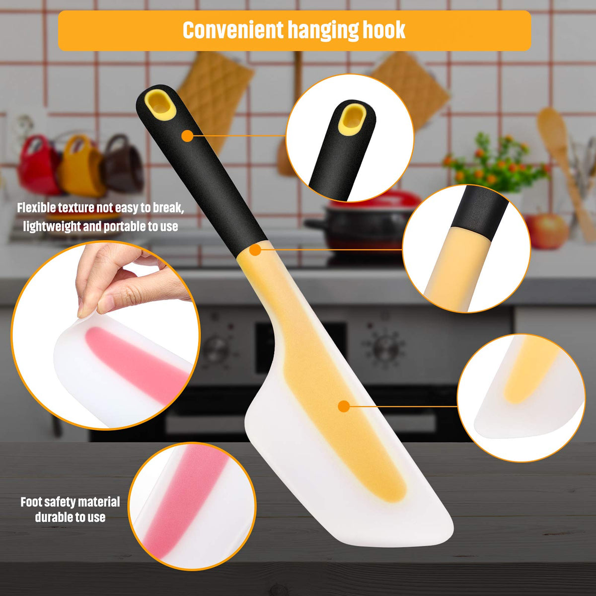 Patelai spatula with flexible edge glides smoothly under eggs and pancakes