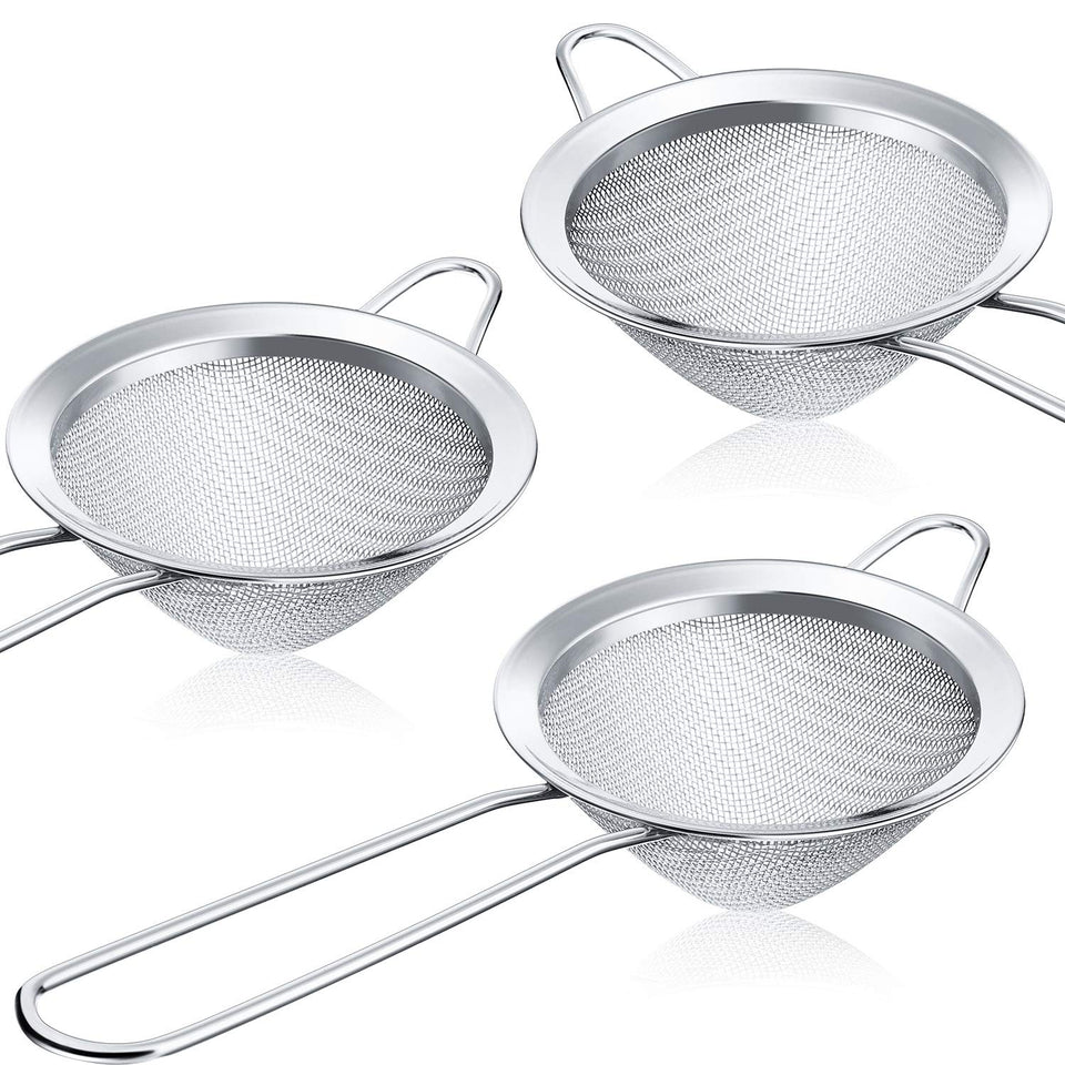 Patelai tea strainer set with conical fine mesh for clean infusions