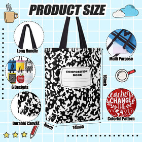 Paterr tote bag with crayon design, colorful daily carry