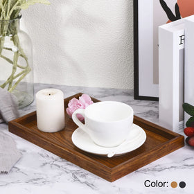PATIKIL wood serving tray candle display creates warm centerpiece for gatherings.