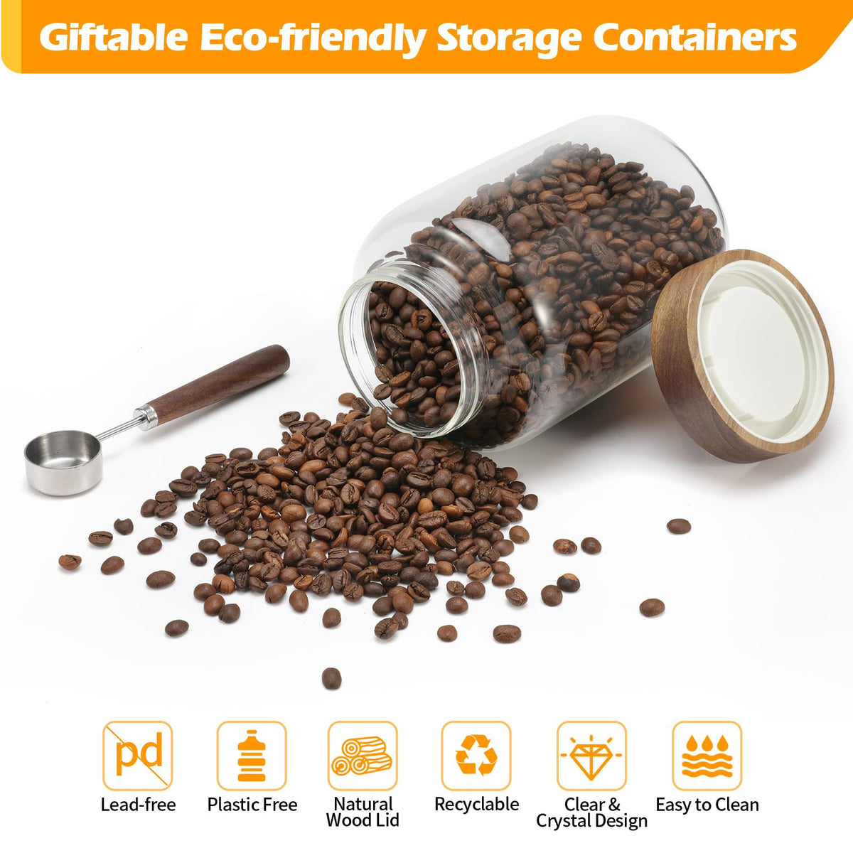 Patoper dry food bin jar helps declutter countertops while showing contents at a glance.