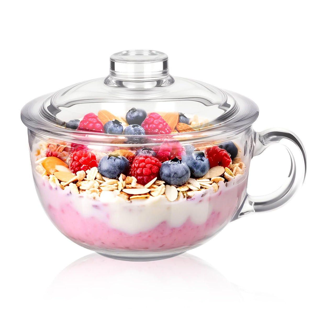 Patoper round glass bowl microwave-safe for quick meals.