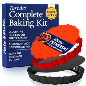 Patz&Patz All-in-One Fluted Tart Pan with removable bottom for uniform blind baking