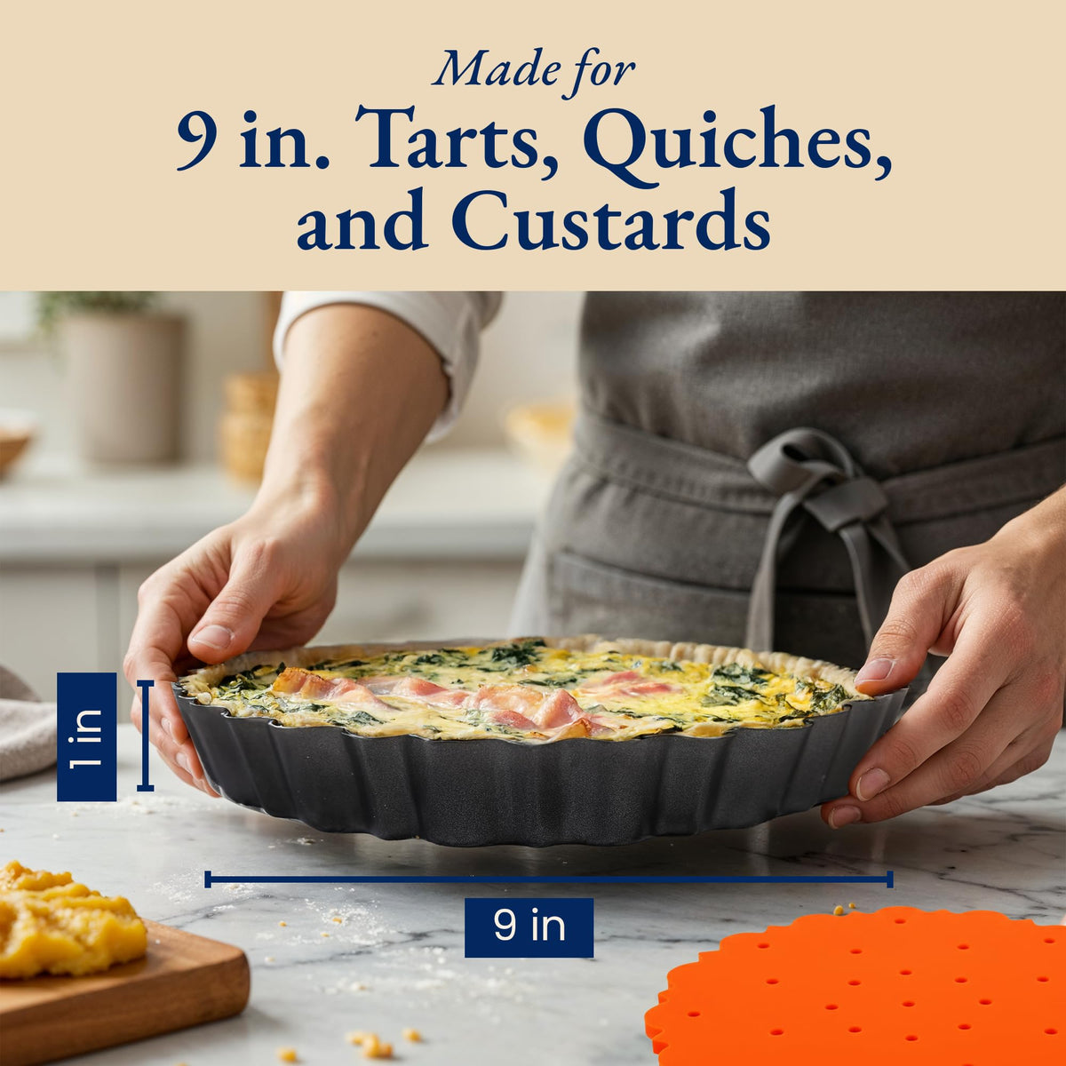 Patz&Patz carbon steel tart pan emphasizes sturdy bakeware