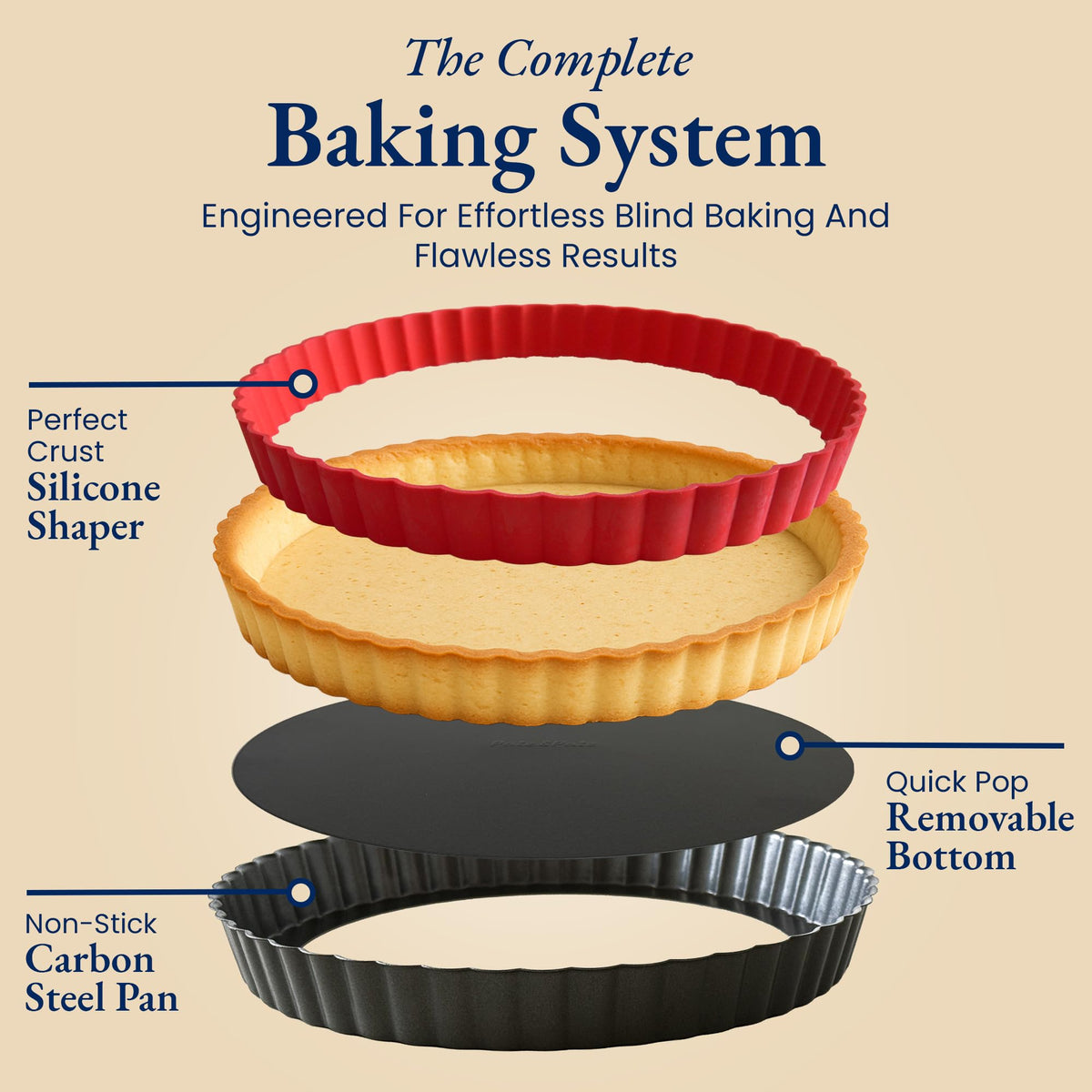 Patz&Patz classic tart pan with fluted edge for elegant pastries