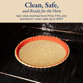 Patz&Patz even blind bake ring ensures consistent thickness and golden crust