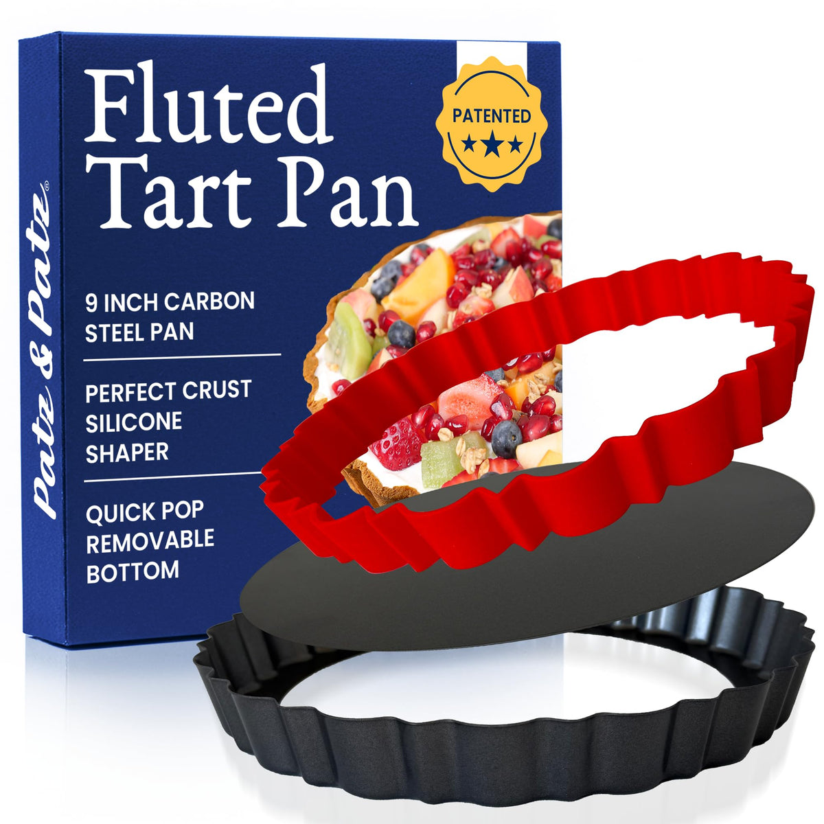 Patz&Patz fluted 9-inch tart pan with even crust release.