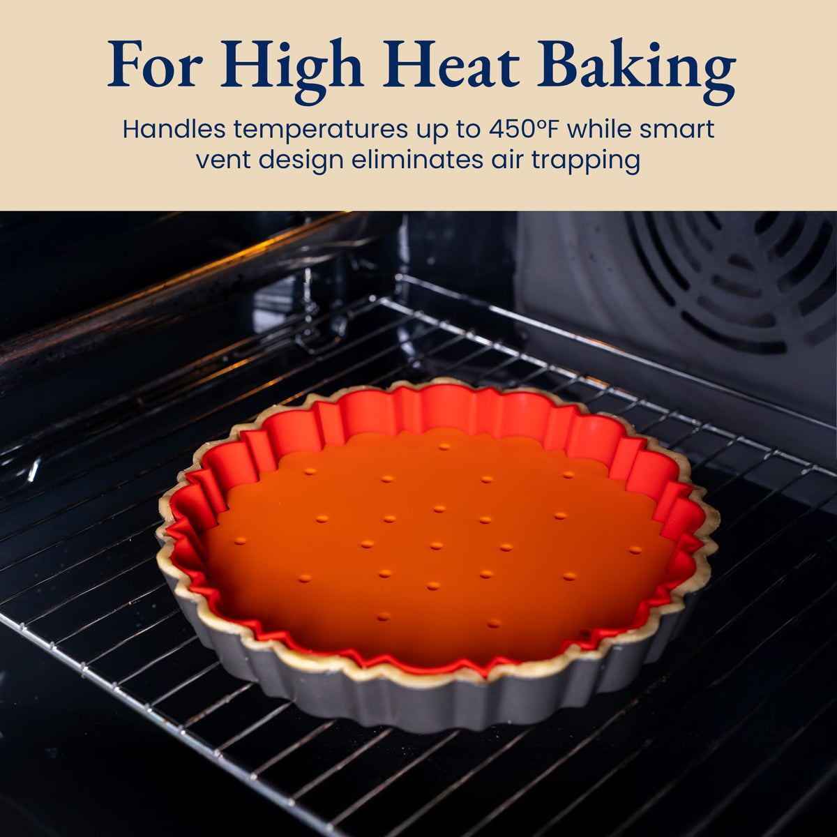 Patz&Patz tart pan aerial view shows even heat distribution