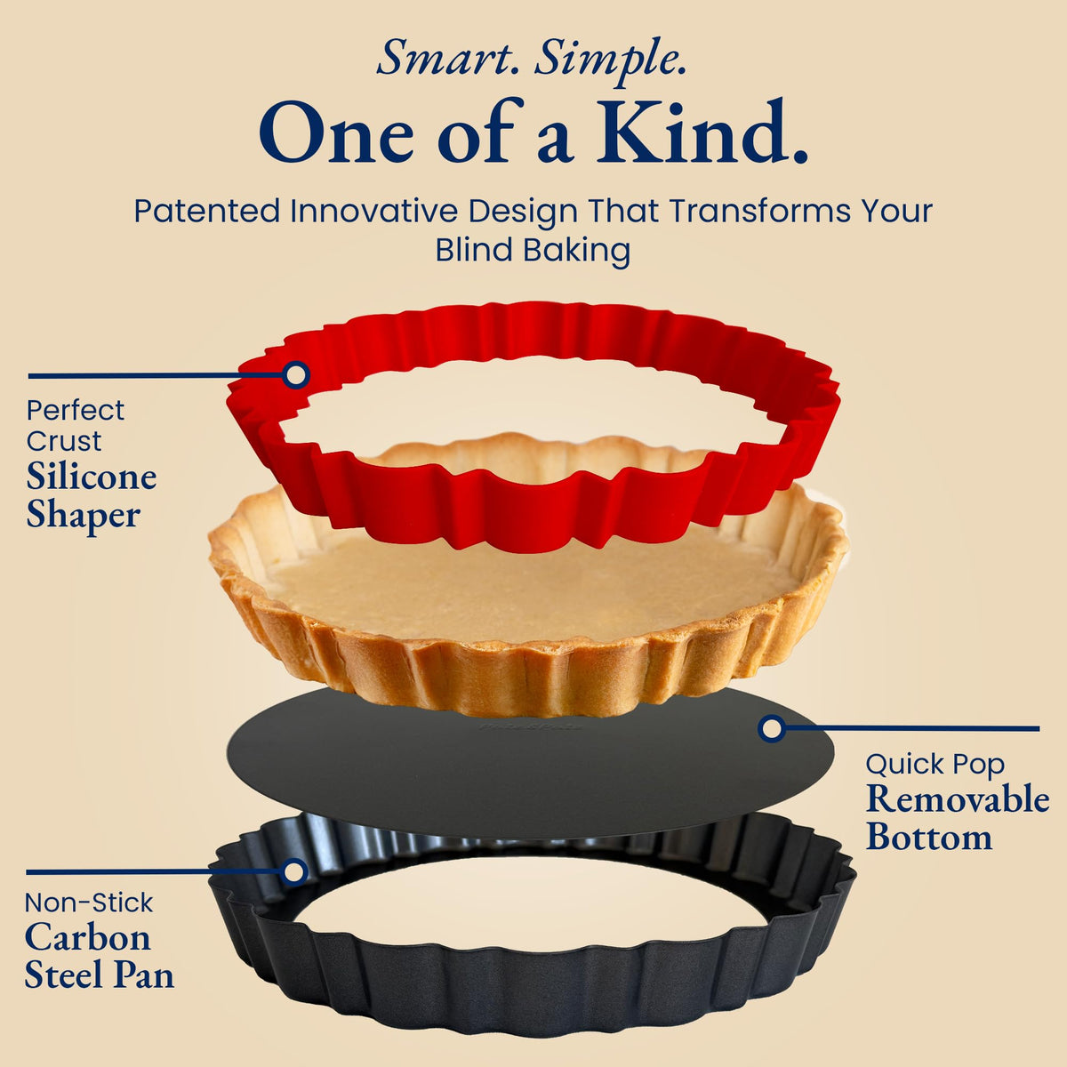 Patz&Patz red silicone ring for uniform thickness during bake.
