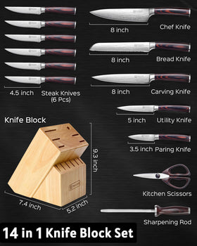 PAUDIN 8-inch chef knife shown for versatile slicing and dicing.