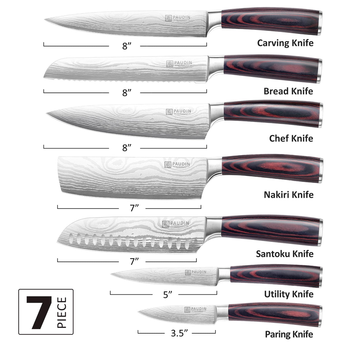 PAUDIN 8-inch bread knife cleanly cuts crusts for even slices