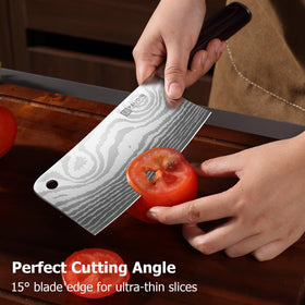PAUDIN cleaver edge at 16 degrees for sharp, quick cuts.