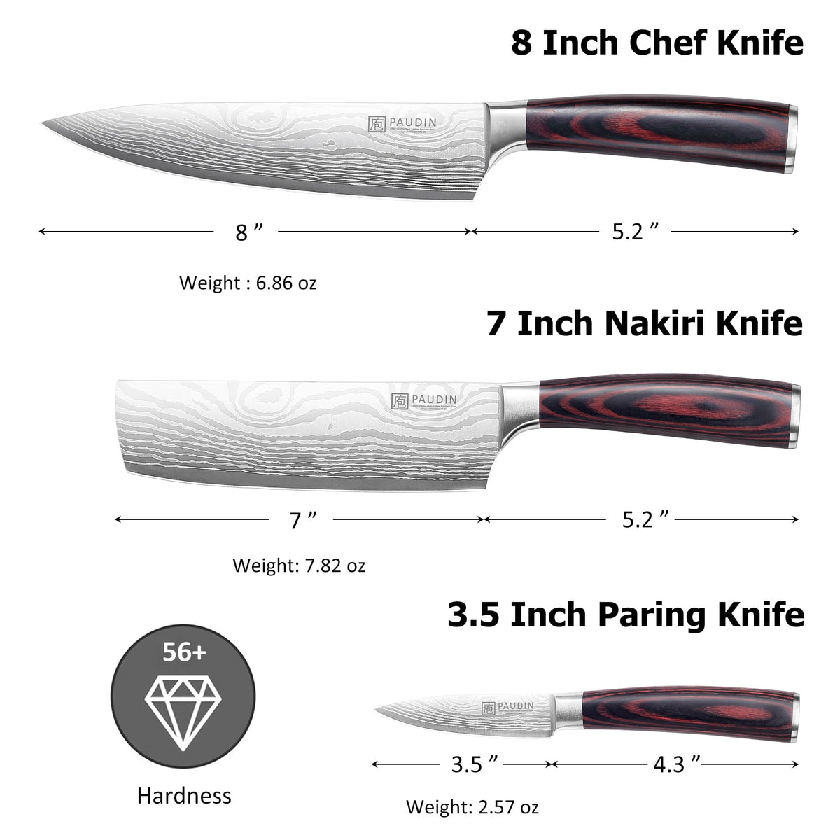 PAUDIN 7-inch nakiri knife blade ideal for vegetable chopping