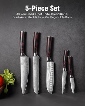 PAUDIN knife set bread knife ready for crusty loaf slicing.