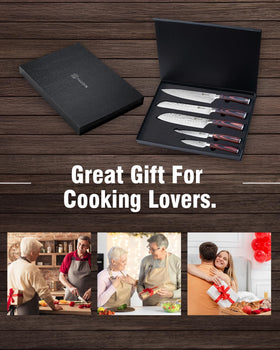PAUDIN knife set ergonomic design supports safe control.