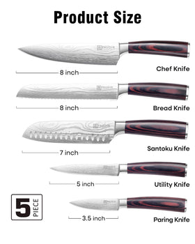 PAUDIN knife set Santoku knife demonstrates thin slicing and delicate mince.